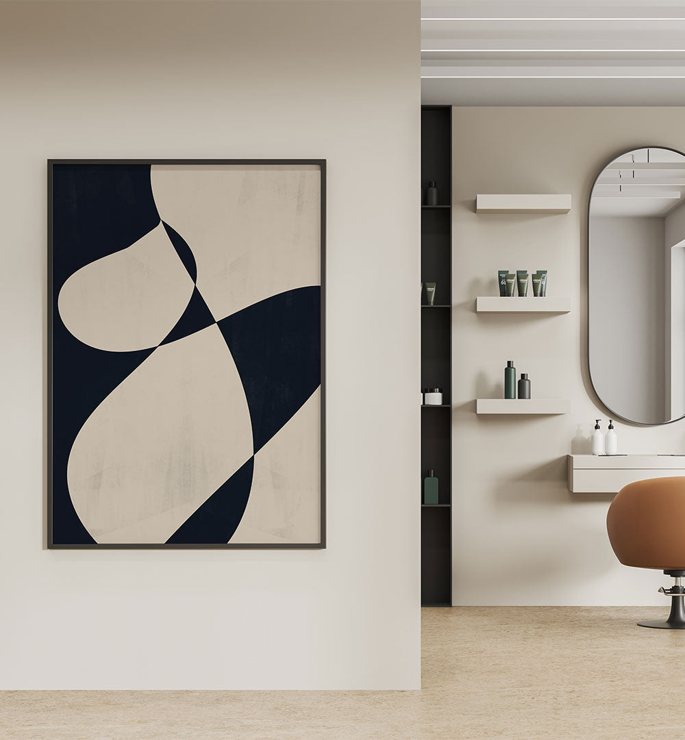 Stunning UNDULATIONS II, ABSTRACT PAINTINGS displayed in a modern interior, showcasing fluid forms and intricate strokes.