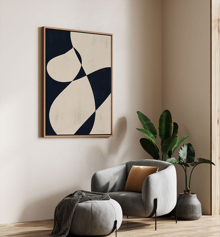 Stylish living space showcasing UNDULATIONS II, ABSTRACT PAINTINGS, enhancing modern decor with vibrant artistry.