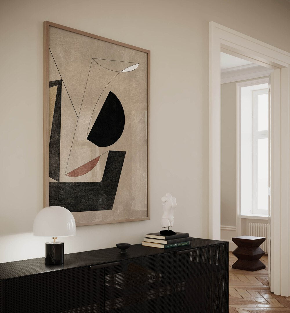 Stylish living room featuring UNFOLD II, ABSTRACT PAINTINGS, perfect for modern decor and creative expression.