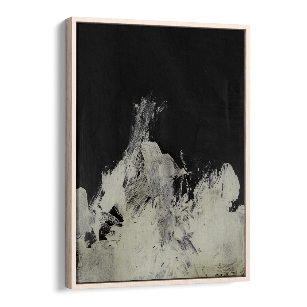 Unsettled By Dan Hob day Abstract ArtArtwork in Oak Wood Floater Frame