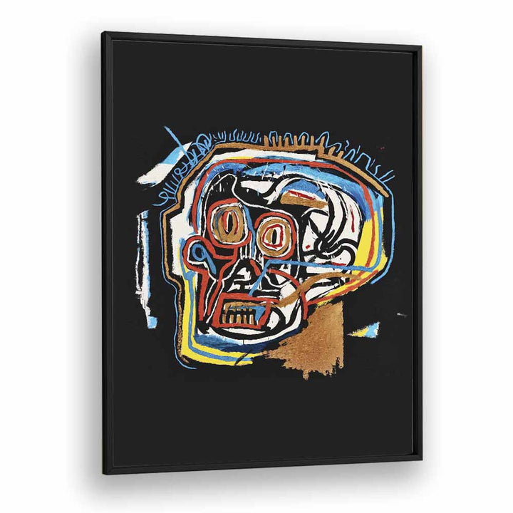 Untitled Scull By Jean Michel Basquiat Pop Art Artwork in Black Plain Frame