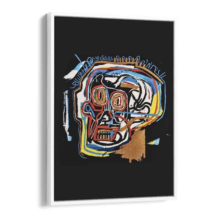 Untitled Scull By Jean Michel Basquiat Pop Art Artwork in White Floater Frame