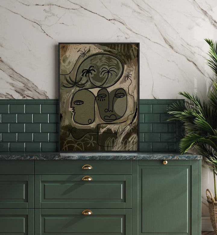 UNWIND ALONG THE PALM PATH , BOHO ART PAINTINGS