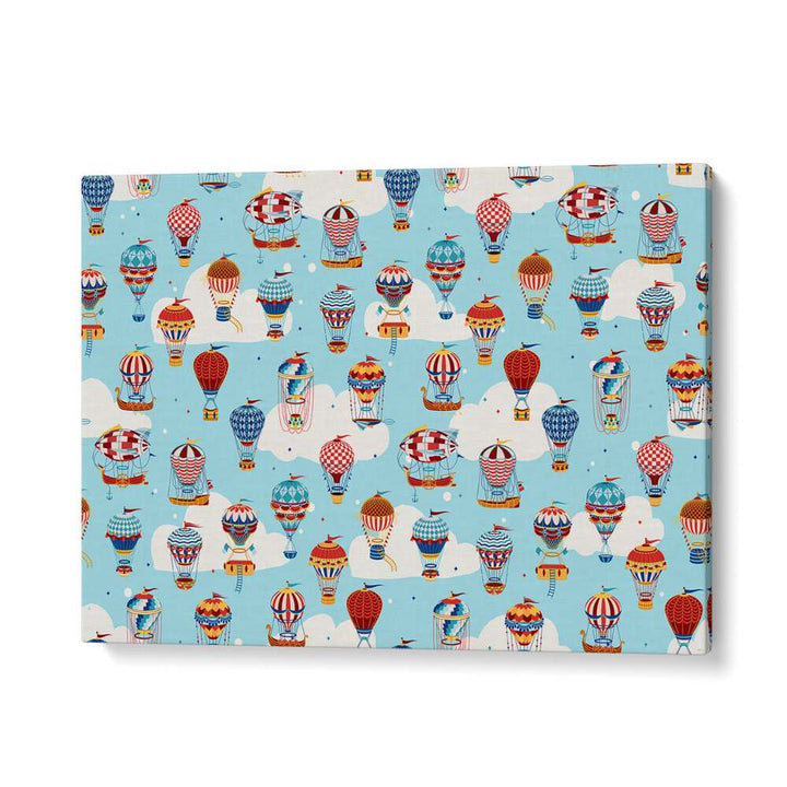 Up in the Clouds Blue Kids Art Artwork in Gallery Wrap
