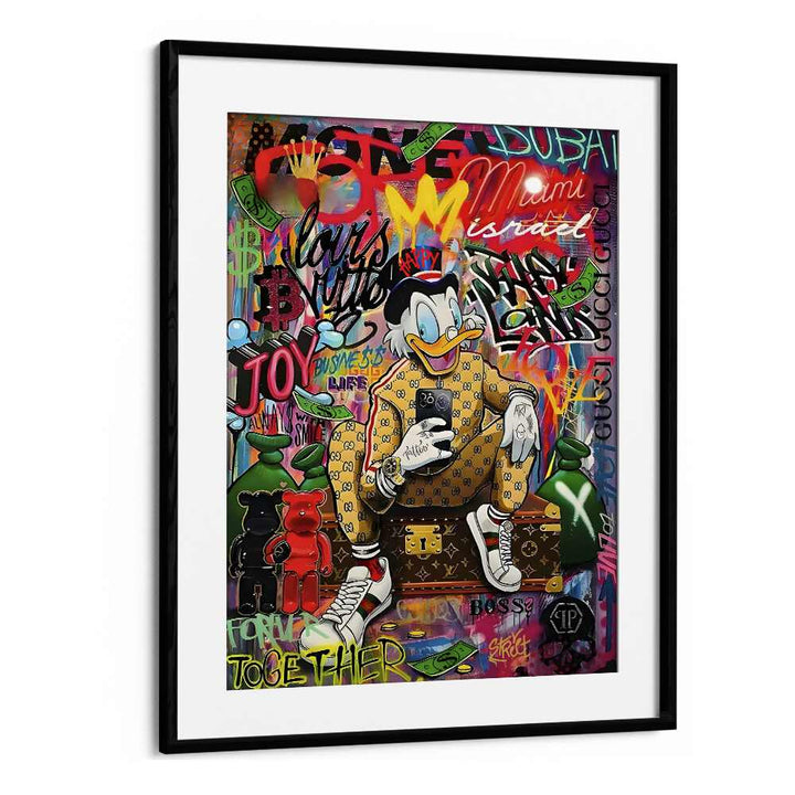 Urban Chick : Gucci Duck Graffiti Comic Art Artwork in Black Frame With Mount