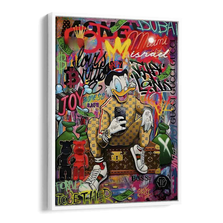 Urban Chick : Gucci Duck Graffiti Comic Art Artwork in White Floater Frame