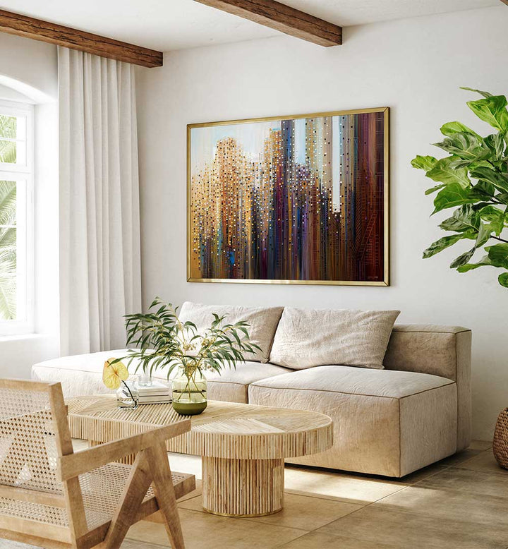 URBAN SKYLINE , MODERN IMPRESSIONISM PAINTINGS