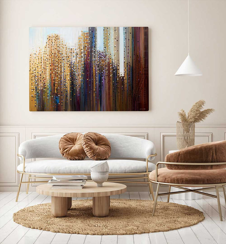 URBAN SKYLINE , MODERN IMPRESSIONISM PAINTINGS