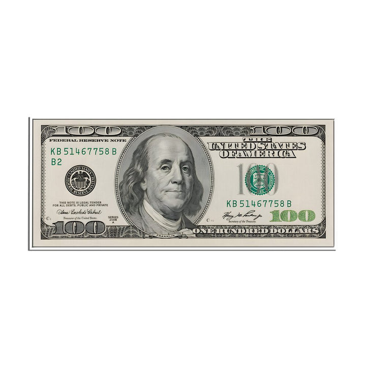 Us Dollar II Money Art Artwork in White Floater Frame