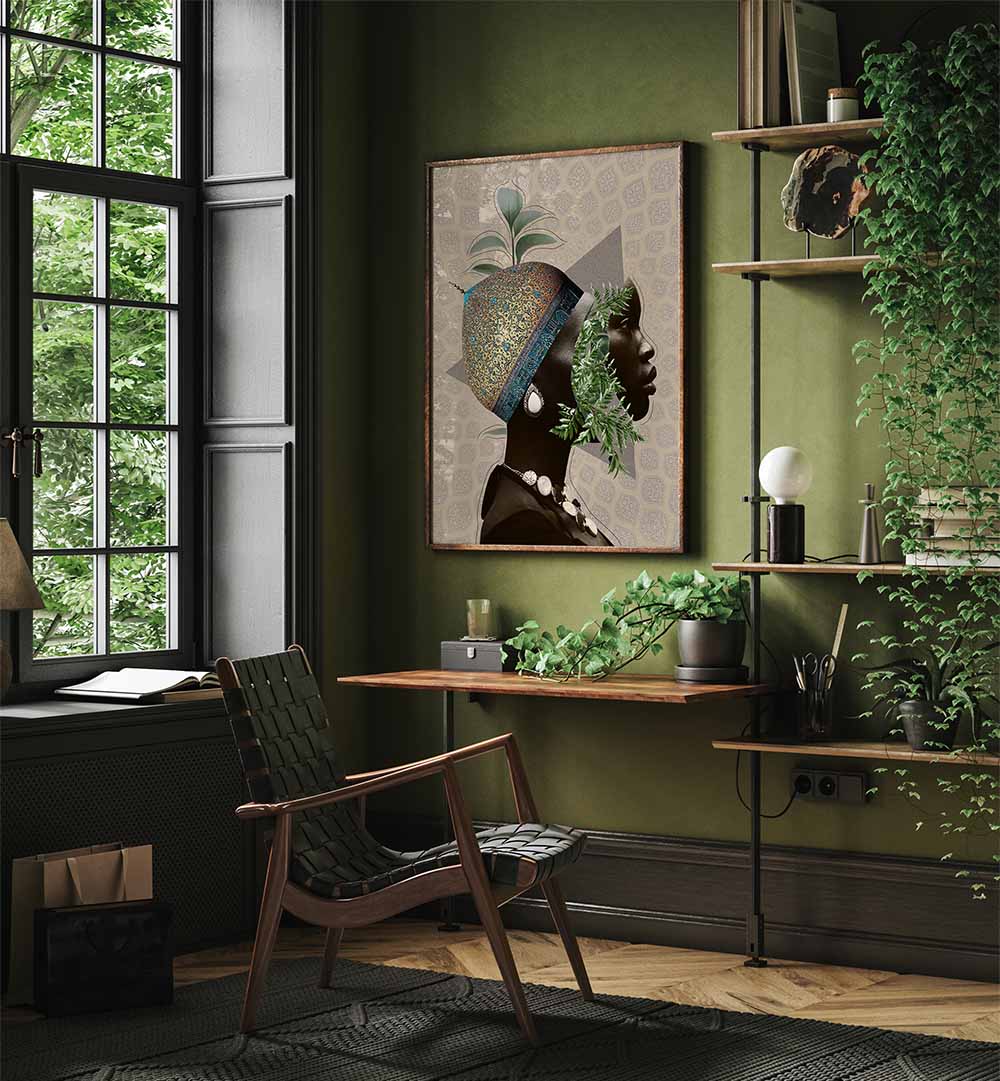 Stunning UTOPIA, PORTRAITS artwork enhances a stylish room with abstract beauty and emotional depth.