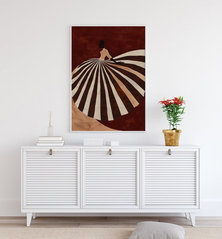 Elegant UMBRELLA, PORTRAITS artwork showcasing a stylish figure in striking lines, perfect for sophisticated decor.