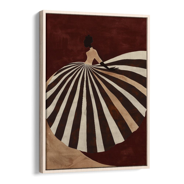 Elegant UMBRELLA, PORTRAITS & FIGURATIVE ILLUSTRATIONS showcasing a stunning silhouette in a striped dress.