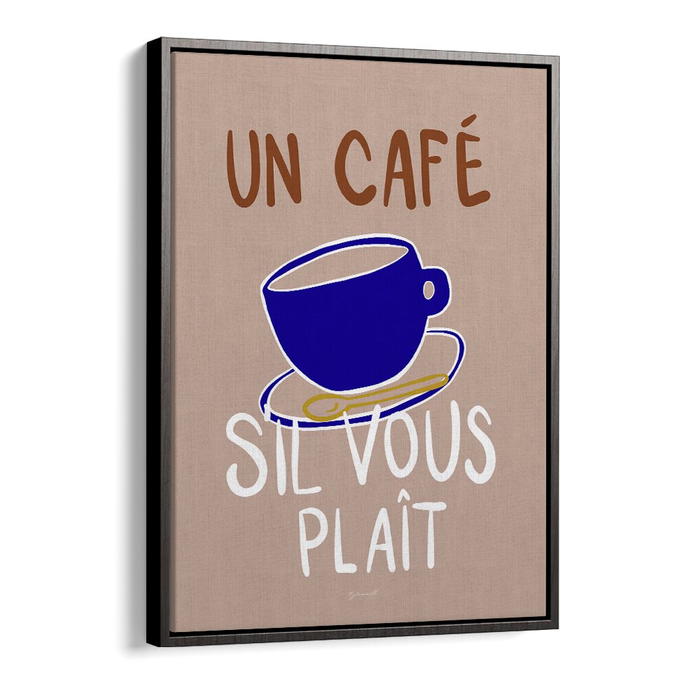 Un Cafe Cafe Art Prints Cafe Posters in Black Floater Frame