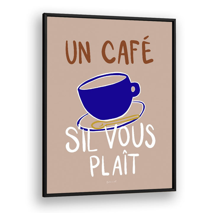 Un Cafe Cafe Art Prints Cafe Posters in Black Plain Frame