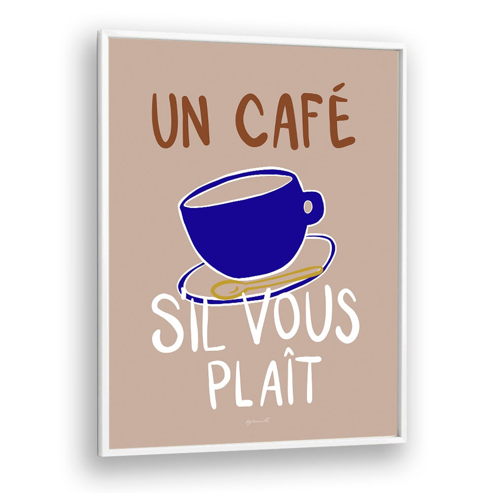 Un Cafe Cafe Art Prints Cafe Posters in White Plain Frame