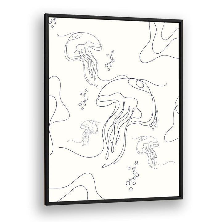 Under Ocean By Grishma Korjani Line Art Prints in Black Plain Frame