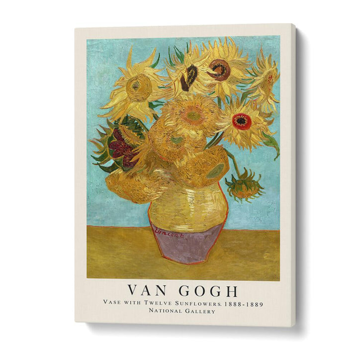 Vase With Twele Sunflowers, 1888 - 1889 Vincent Van Gogh art painting Artwork in Gallery Wrap