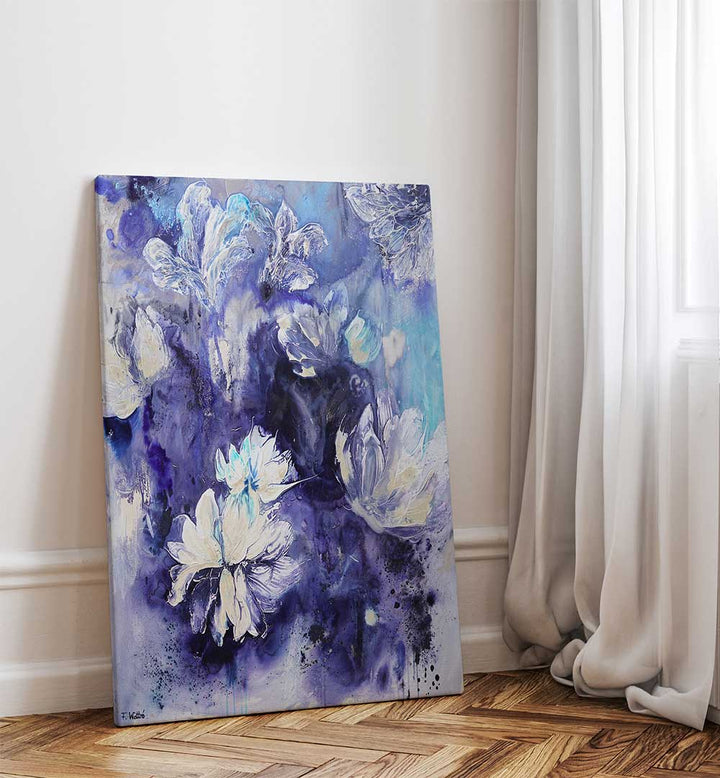 VELVET , FLORAL FLOWER PAINTINGS
