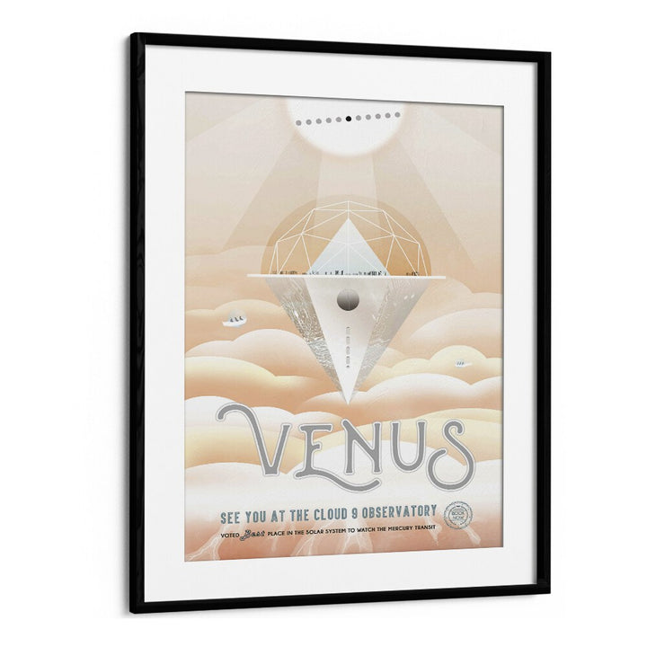 Venus Astronaut & Nasa Paintings, Space Art Prints Artwork in Black Frame With Mount
