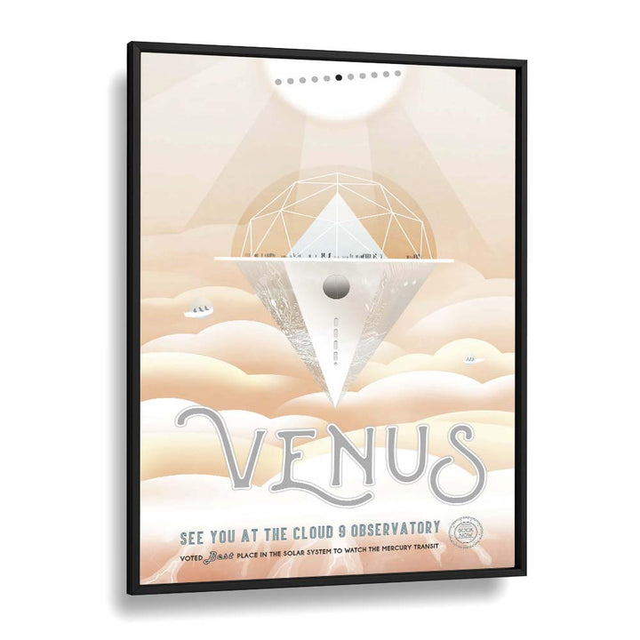 Venus Astronaut & Nasa Paintings, Space Art Prints Artwork in Black Plain Frame
