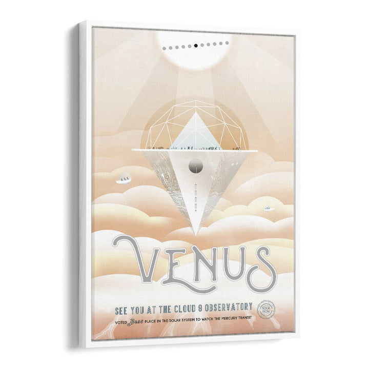 Venus Astronaut & Nasa Paintings, Space Art Prints Artwork in White Floater Frame
