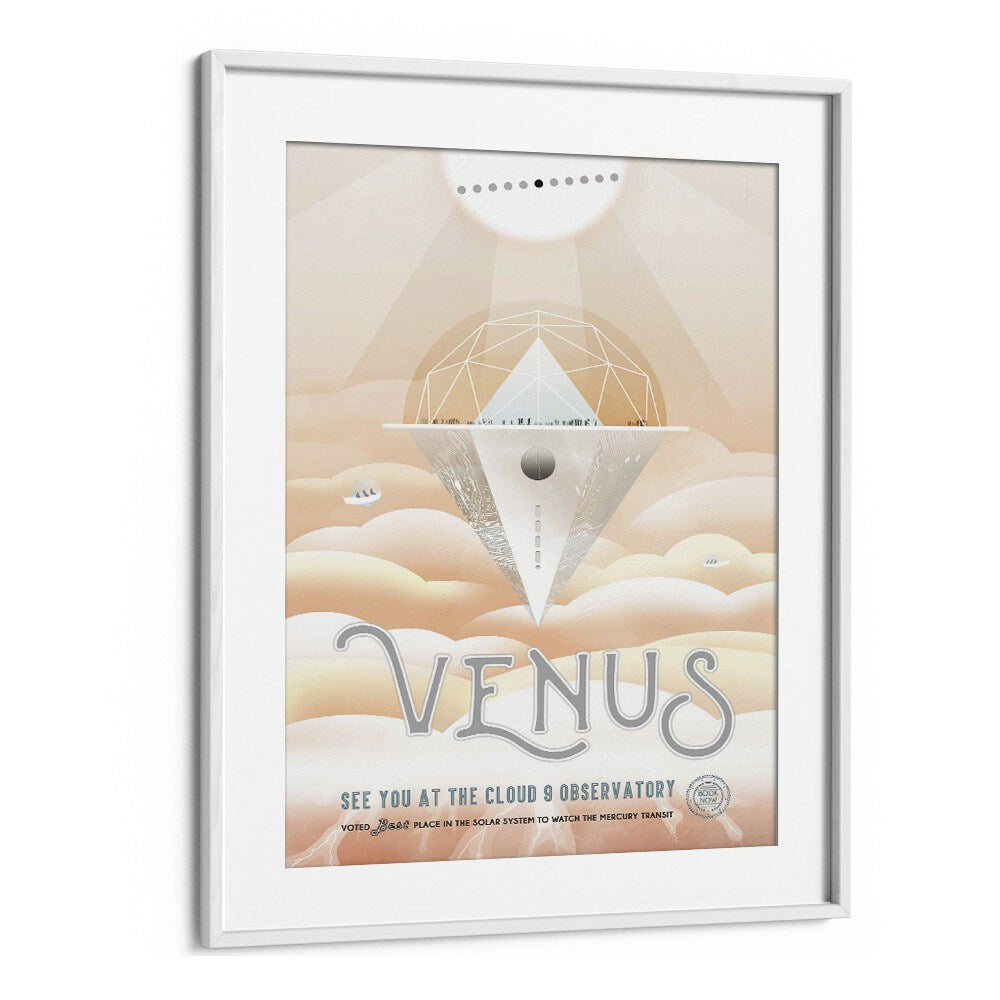 Venus Astronaut & Nasa Paintings, Space Art Prints Artwork in White Frame With Mount
