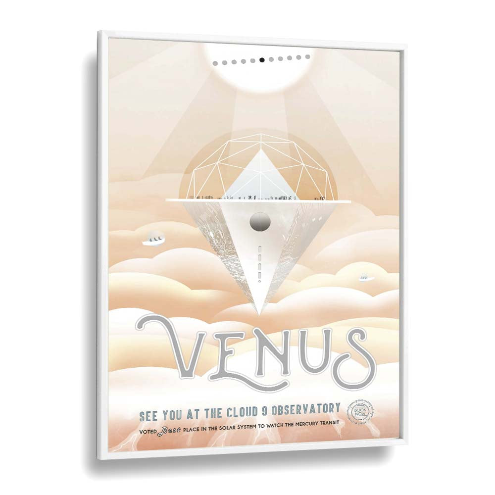 Venus Astronaut & Nasa Paintings, Space Art Prints Artwork in White Plain Frame
