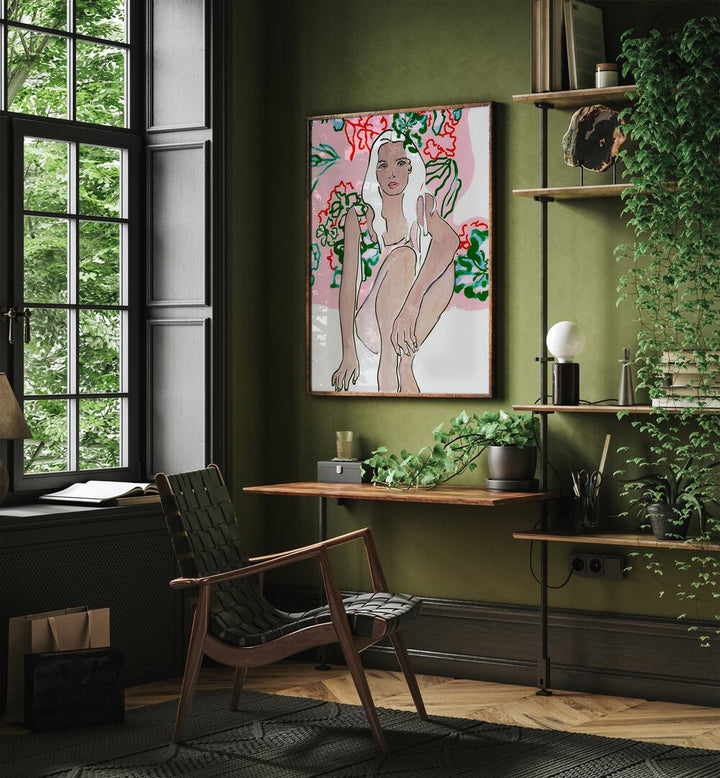 Explore VENUSIAN SUMMER, PORTRAITS showcasing elegant figurative illustrations in a stunning interior setting.