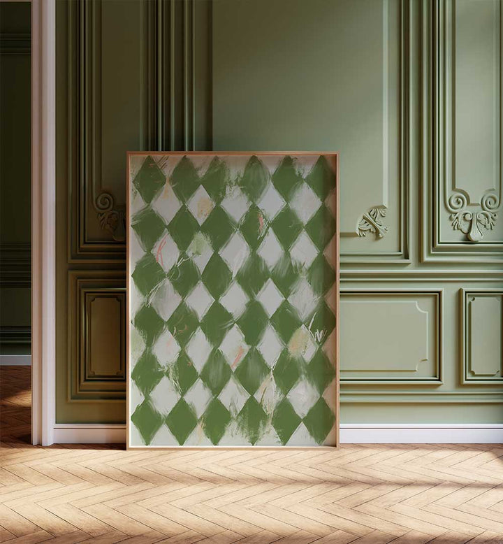 VERDANT DIAMONDS , GEOMETRIC ART PRINTS