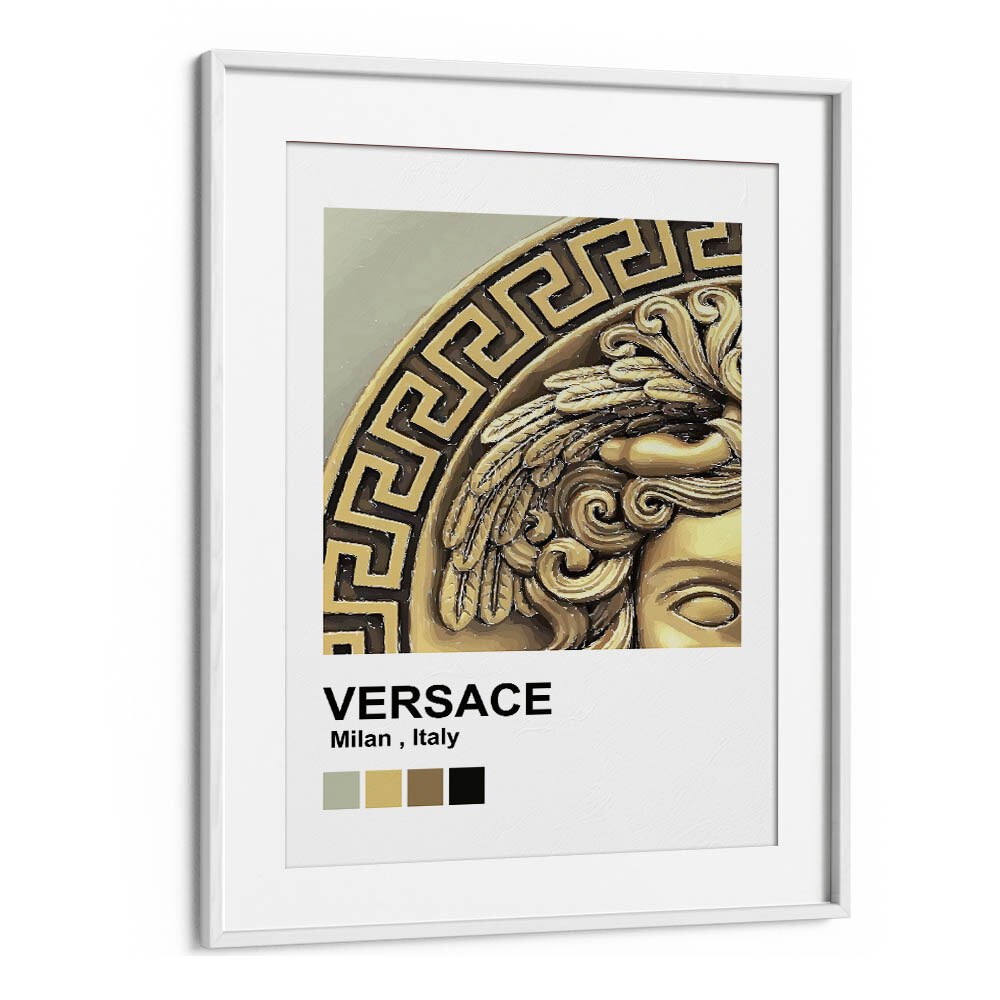 Versace Fashion Art Artwork in White Frame With Mount