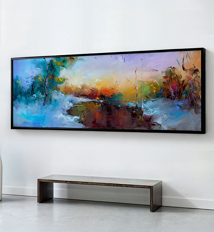 VIBRANT ABSTRACT LANDSCAPE, PANORAMIC ART