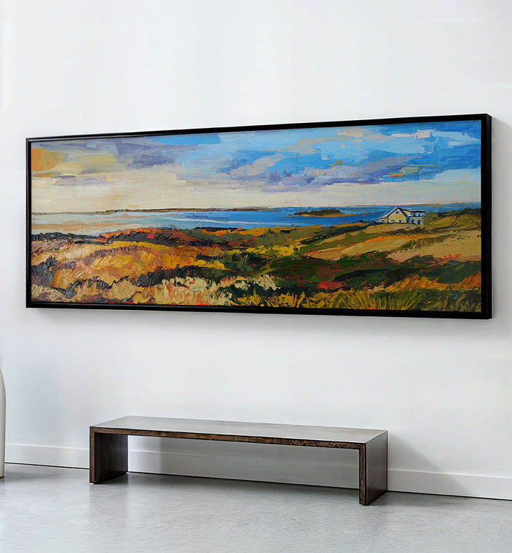 VIBRANT COASTAL LANDSCAPE , PANORAMIC ART