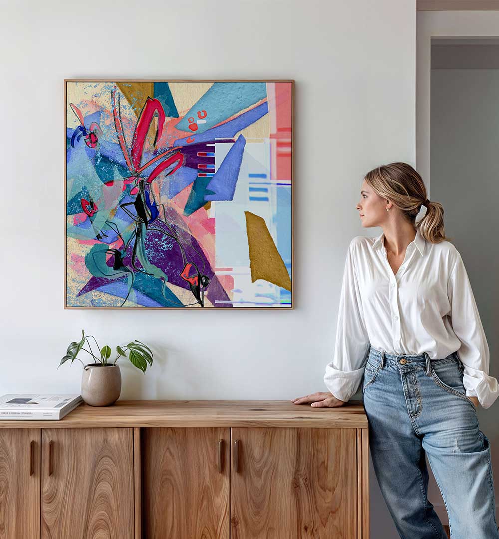 VIBRANT COLORS AND GEOMETRIC SHAPES , ORGANIC FORMS