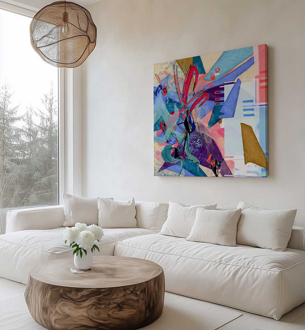 VIBRANT COLORS AND GEOMETRIC SHAPES , ORGANIC FORMS