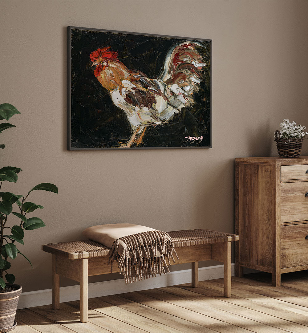 VIBRANT IMPASTO ROOSTER