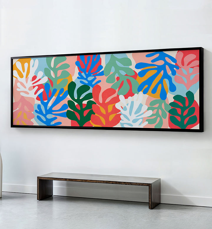 VIBRANT ORGANIC LEAVES, PANORAMIC ART