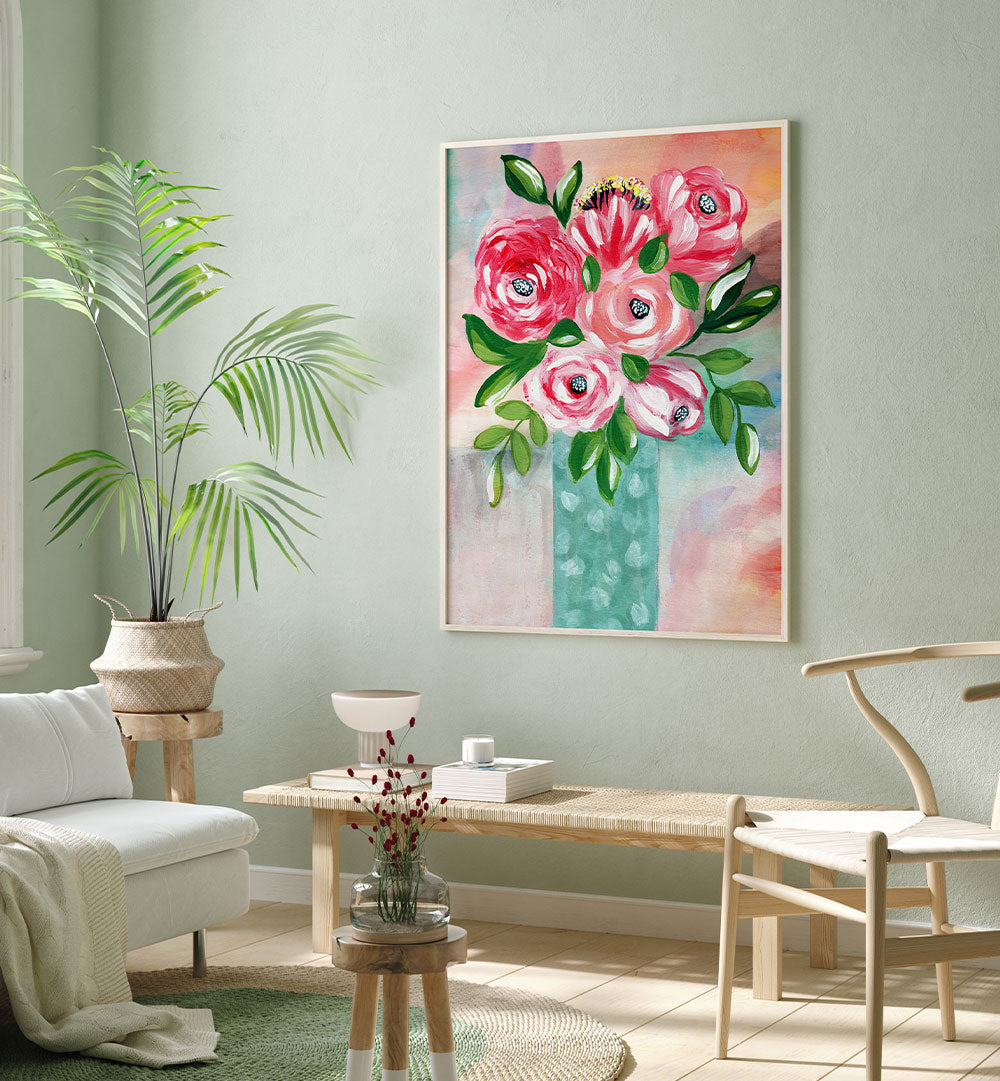 VIBRANT PINK FLOWERS VASE