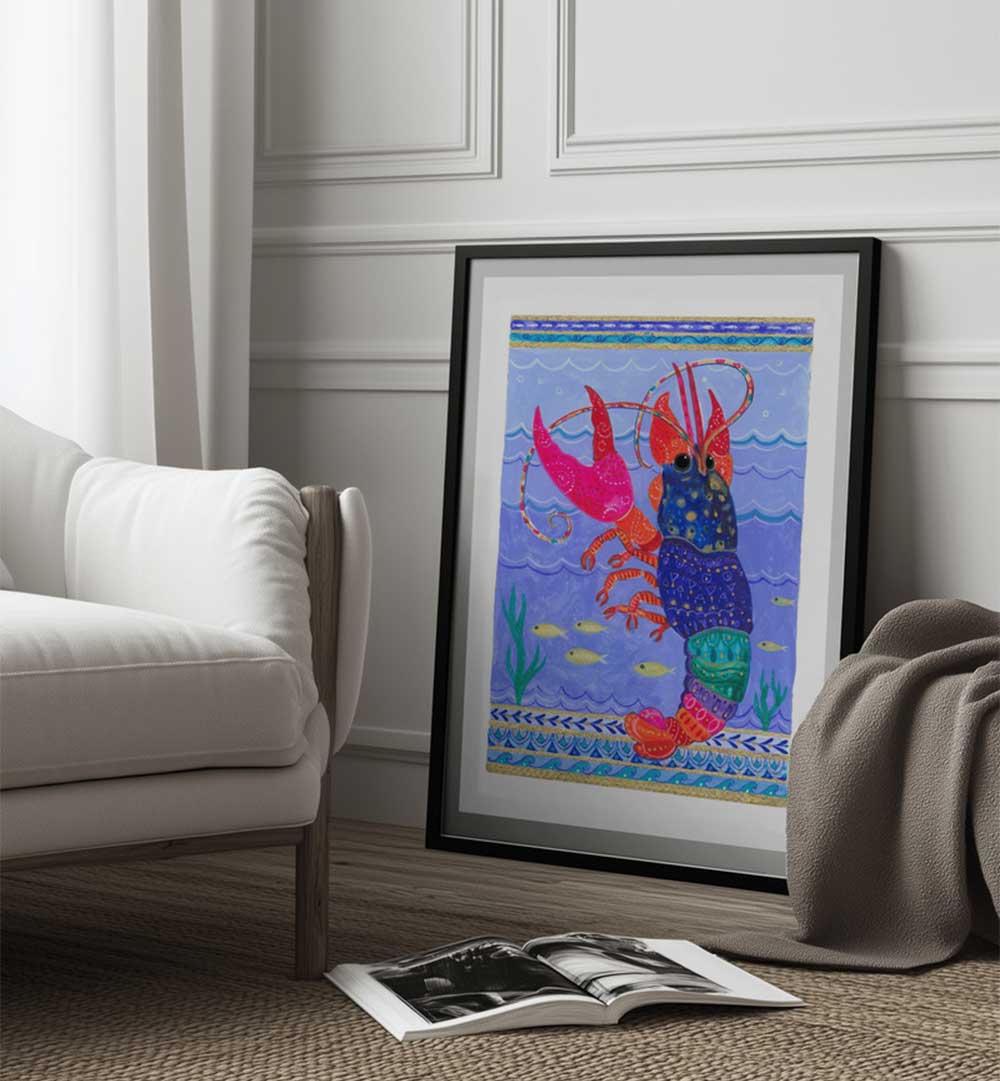 VIBRANT SEA LOBSTER , BEACH PAINTINGS
