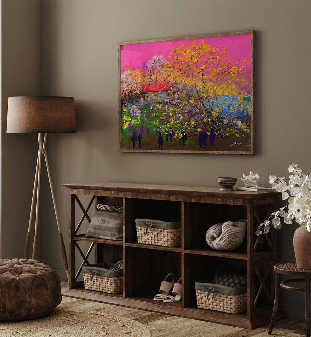 VIBRANT VILLAGE SCENE