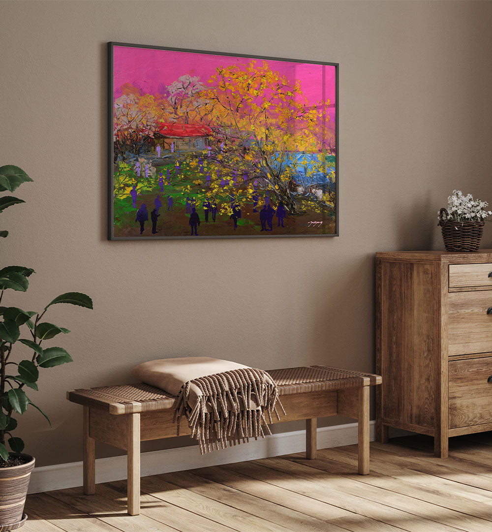 VIBRANT VILLAGE SCENE