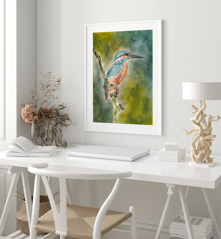VIBRANT WATERCOLOR KINGFISHER
