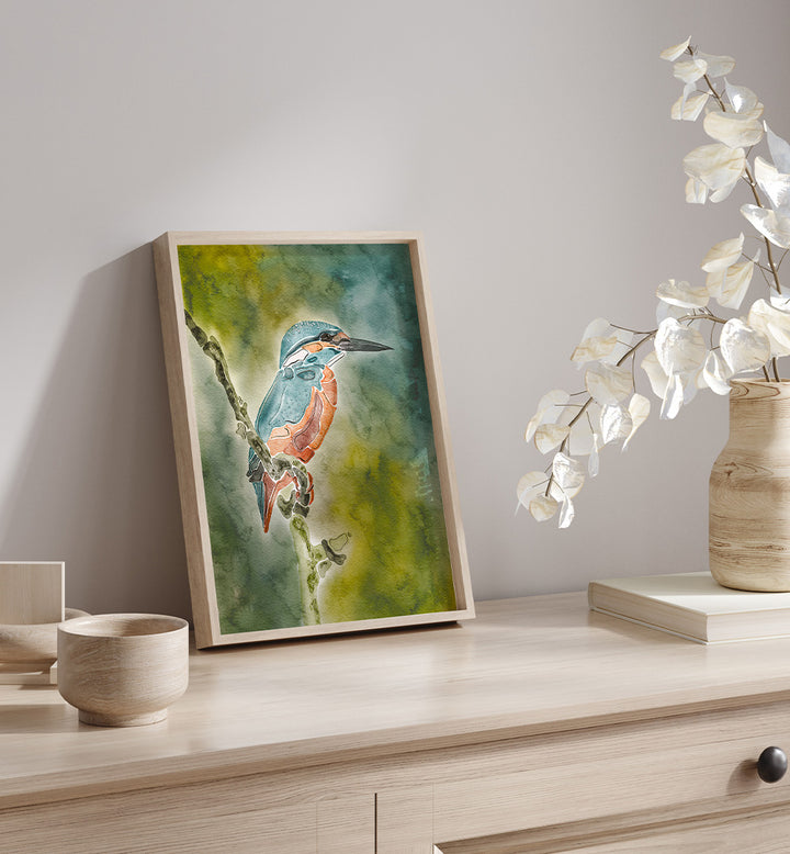 VIBRANT WATERCOLOR KINGFISHER