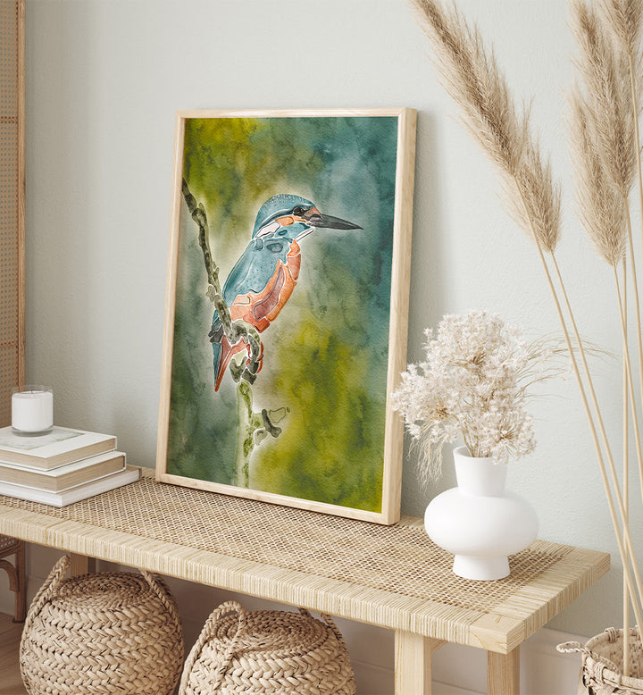 VIBRANT WATERCOLOR KINGFISHER