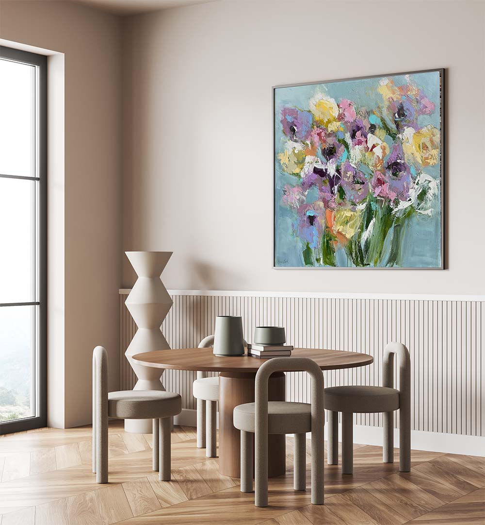Vibrant Colorful Blossoms, floral flower paintings brighten any space with stunning hues and artistic flair.