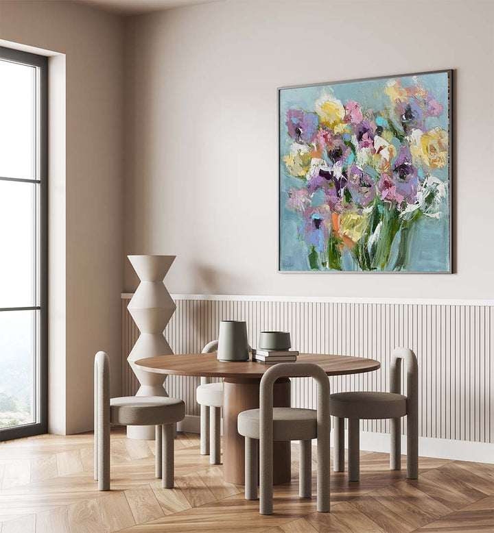 Vibrant Colorful Blossoms, floral flower paintings brighten any space with stunning hues and artistic flair.
