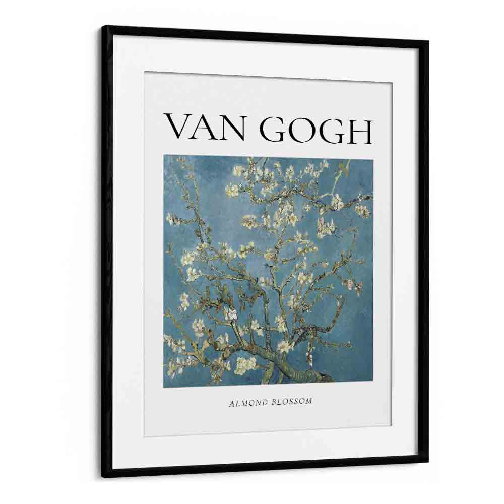 Vincent Van Gogh's Almond Blossoms (1890) Vincent Van Gogh art painting Artwork in Black Frame With Mount