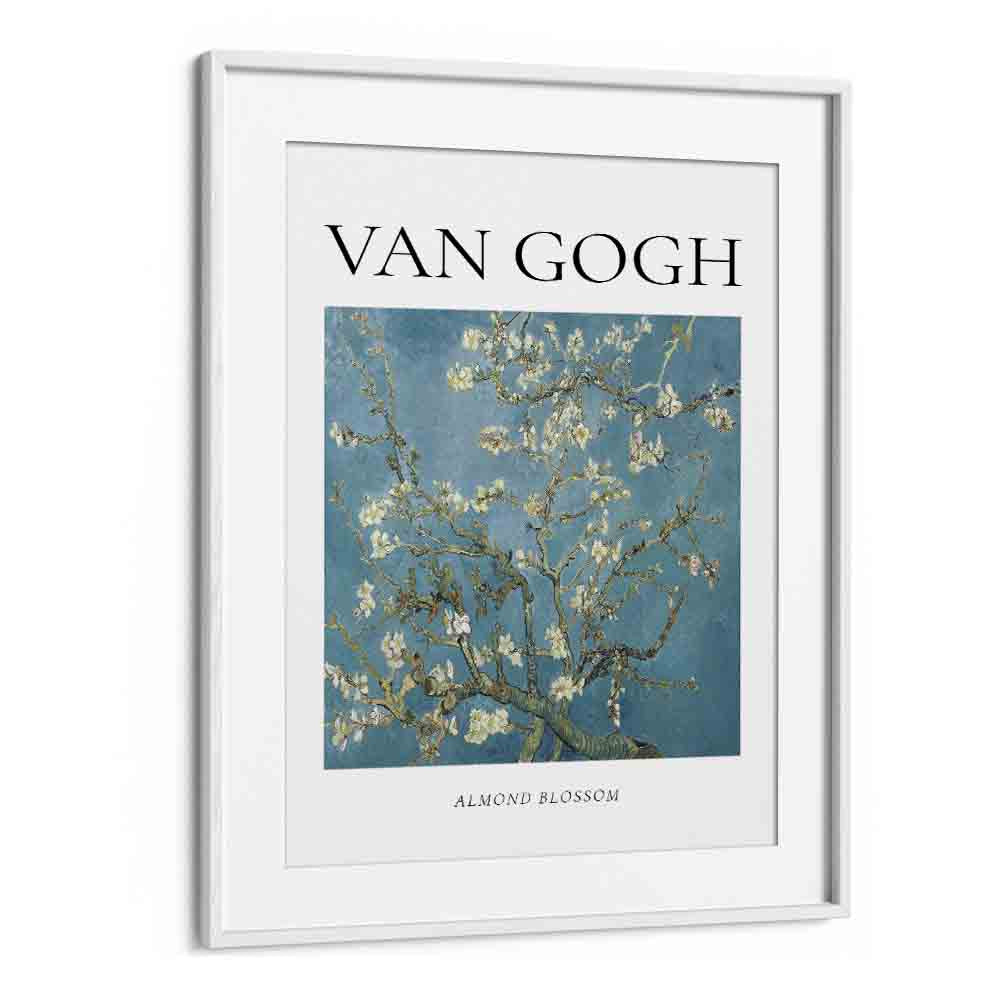 Vincent Van Gogh's Almond Blossoms (1890) Vincent Van Gogh art painting Artwork in White frame With Mount