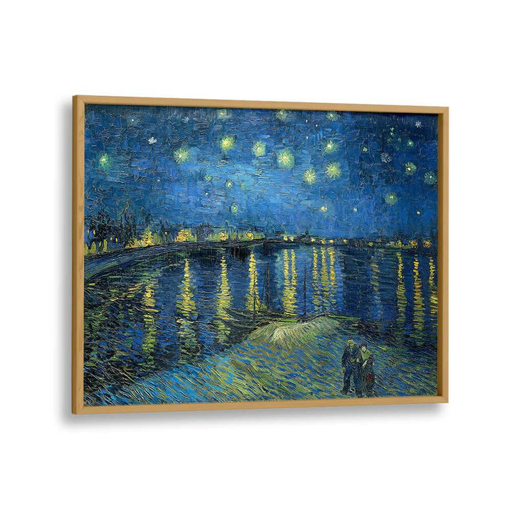 Vincent Van Gogh's Starry Night Over The Rhone (1888) Vincent Van Gogh art painting Artwork in Oak Wood Plain Frame