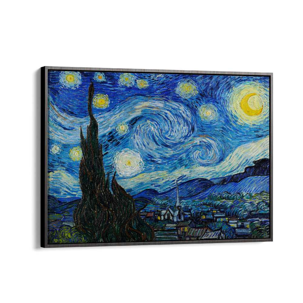 Vincent Van Gogh's The Starry Night (1889) Vincent Van Gogh art painting Artwork in Black Plain Frame