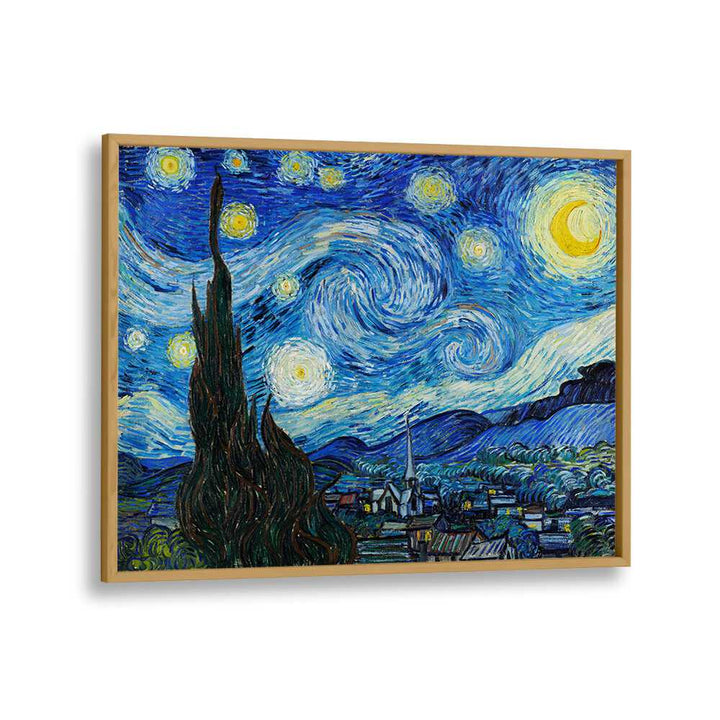 Vincent Van Gogh's The Starry Night (1889) Vincent Van Gogh art painting Artwork in Oak Wood Plain Frame